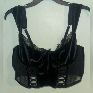 Victoria’s Secret Dream Angels Lace Suede Corset top